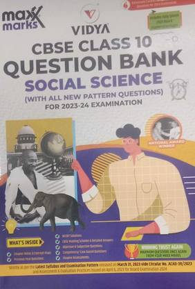 Vidya Maxx Marks Cbse Class 10 Question Bank Social Science [ With All New Pattern Question ] For 2023-24 Examination