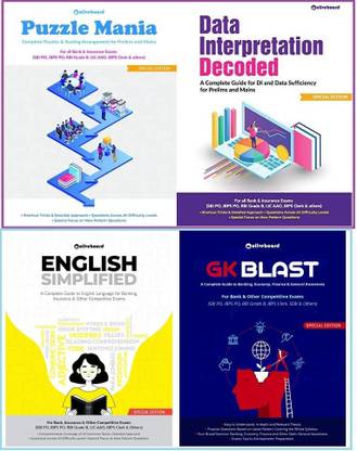 Combo Set For Banking & Insurance Exams: Puzzle Mania + Data Interpretation Decoded + English Simplified + GK Blast
