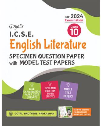 Goyal's ICSE English Literature Specimen Question Bank With Model Test Papers Class 10 For 2024 Examination