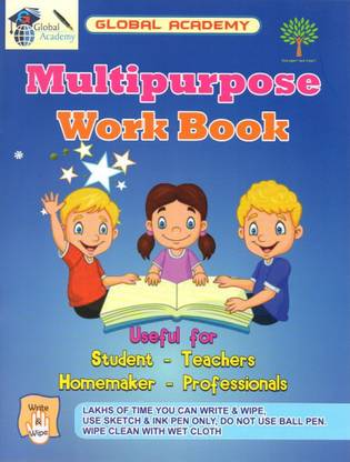 Re-Usable Wipe And Clean Book | Multipurpose Work Book - Un-Ruled / Plain| For Students. Teachers. Homemaker. Professionals|