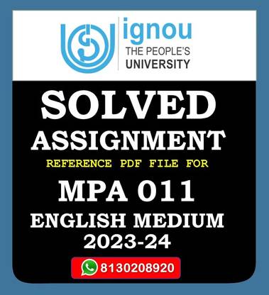 IGNOU MPA 011 Solved Assignment 2023-24 | Whatsapp 8130208920 | Senrig.in