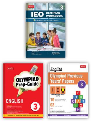 SOF International English Olympiad (IEO) Work Book, Prep-Guide & Previous Years Papers With Mock Test Paper Class 3 - IEO Olympiad Books For 2022-23 Exam (Set Of 3 Books)