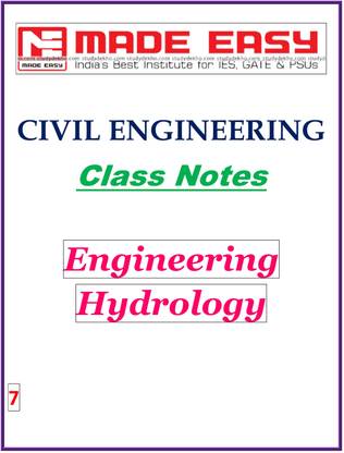 Engineering Hydrology (Civil Engineering) MADE EASY CLASS NOTES