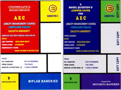 NEP AEC : Ability Enhancement Course Compulsory English 
Complete Text With Critical Analysis On Poetry & Prose Semester-I CU
Gift Copy A Model Question & Answer Paper For [By 1 Get 1 Gift Copy]