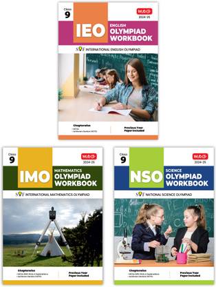 MTG NSO-IMO-IEO (Science, Mathematics & English) Olympiad Workbook Combo Class-9 (Set Of 3 Books) | MCQs, Previous Years Solved Paper & Achievers Section - SOF Olympiad Preparation Books For 2024-25 Exam