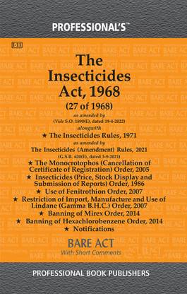 Insecticides Act, 1968 Alongwith Insecticides Rules, 1971