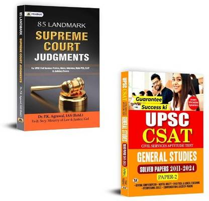 85 Supreme Court Judgments Of India + UPSC CSAT Civil Services Aptitude Test General Studies Practice Books | Logical Reasoning | Quantitative Aptitude | Decision Making | Problem Solving | Reading Comprehension | Data Interpretation | Exam Techniques | Time Management | Study Strategy | Test Practice (Set Of 2 Books)