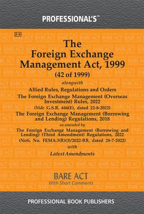 Foreign Exchange Management Act 1999 As Amended By International Financial Services Centres Authority Act 2019 Alongwith Rules