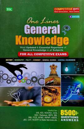 One Liner General Knowledge For All Competitive Exam 4th Edition 2024. 8500+ Questions And Answers