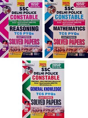 Kiran Ssc Delhi Police Constable General Knowledge, Resoning, Mathematics TCS PYQs Chaptrewise Solved Paper With Detailed Explanations In English [ Pack Of 3 ]