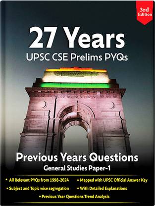 UPSC 2025 Prelims 27 Years (1998-2024) PYQ, Previous Year Question Papers Revised Edition General Studies Paper-1, For PCS Exams