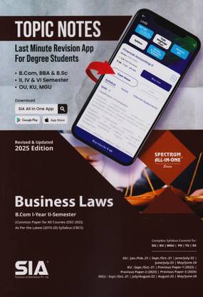 Business Laws B.Com I-Year II-Sem (Common Paper For All Courses) As Per The Latest (2019-20) Syllabus (CBCS) (DSC-202) Revised & Updated 2025 Edition