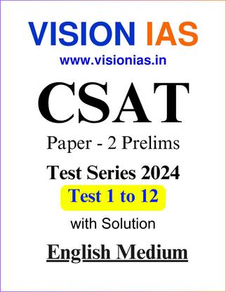 Vision IAS CSAT (Paper-2) Prelims Test Series 2024 | Test 1 To 12 With Solutions | English Medium | Photocopy