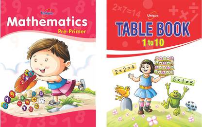 Unique TABLE BOOK 1-20 AND MATHS PRE-PRIMER COMBO Books To Learn And Practice Multiplication Tables Numbers & Counting For 2-5-Year-Old Children - ABC Ka Kha Ga 123