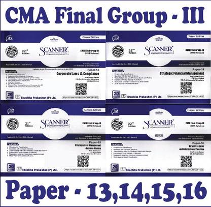 Scanner CMA Inter Group- III Paper-13,14,15,16 (Shuchita Prakashan (P) Ltd., Prof. Arun Kumar, CS Arvind Katiyar)