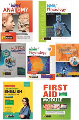 Bsc Nursing 1st Year 1st Sem Textbooks New Syllabus Inc 2022 ( Pack Of 6 Subjects.applied Anatomy.applied Physiology.nursing Foundation.english.sociology.first Aid. AS-PER INC SYLLABUS 2022)