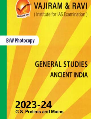 Vajiram & Ravi Ancient History Book For IAS General Studies(GS)-Yellow Book Prelims & Mains 2023-24 Printed Notes- English (Photocopy B/W Study Material) (Paperback Vajiram & Ravi Photocopy)