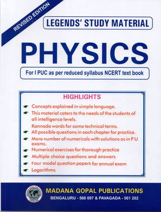 Legend's 1st PUC - PHYSICS|Study Material - As Per Reduced Syllabus NCERT Text Book| For 24-25|