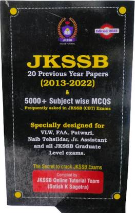 JKSSB Previous Question Papers From 2013 To 2022 & 5000+ Subject Wise MCQ's Asked In Jkssb Cbt Exams