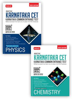 MTG Objective Karnataka CET Physics, Chemistry For 2025 KCET Exam (Set Of 2 Books) | KCET Topicwise Comprehensive Theory With 10 Previous Years Solved Question Papers | KCET PYQs Question Bank