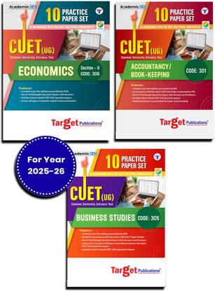 CUET Practice Paper Set | Economics + Book Keeping (BK) + Business Studies | CUET UG Entrance Exam Books Commerce Domain (CUET Sample Paper) - Based On Latest Exam Pattern | Pack Of 3