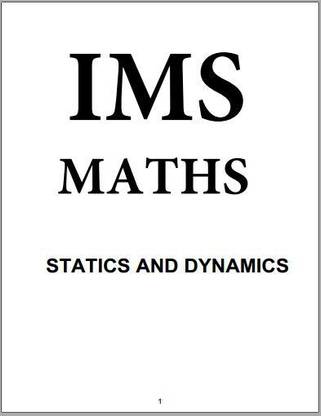 IMS Math Statics And Dynamics Notes In English For Mains