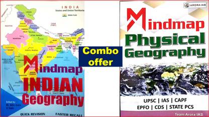 Combo Offer Indian And Physical Geography Mindmap Or Revision Notes For (Arora IAS) For UPSC / IAS / PCS /College/ One Day Govt Exam