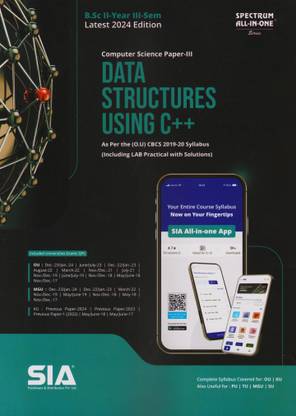 Data Structures Using C ++ (Computer Science Paper-III) B.Sc II-Year III Sem As Per The Latest O.U (CBCS) 2019-20 Syllabus (Including LAB Practical With Solutions) Latest 2024 Edition