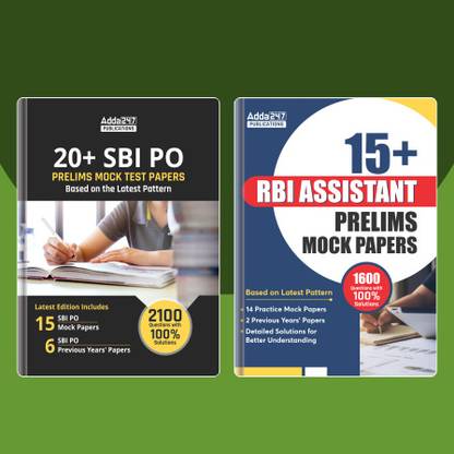 20+ SBI PO & 15+ RBI Assistant Prelims Mock Paper Combo Book 3700 Questions(English Printed Edition) By Adda247