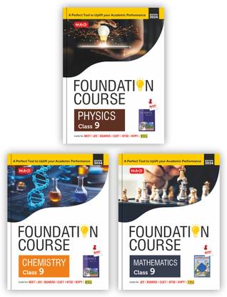 MTG IIT Foundation Class 9 Physics, Chemistry & Mathematics (Set Of 3 Books) - Useful For Olympiad, NTSE, NVS, KVPY & Boards Exam | Based On NCERT Latest Pattern 2024-25