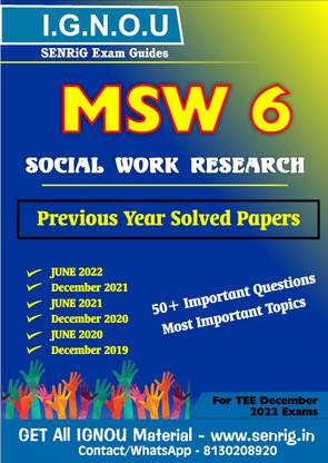 IGNOU MSW 6 Previous Years Solved Question Papers Pdf Social Work Research IGNOU MSW 1st Year IGNOU Master Of Social Work (MSW) (WHATSAPP 8130208920)