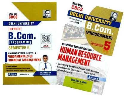 Shiv Das Combo Delhi University B Com Prog 3rd Year Human Resource Management & Fundamentals Of Financial Management Semiester 5 Student SOL & Regular & NCWEB Previous Years PapersCBCS