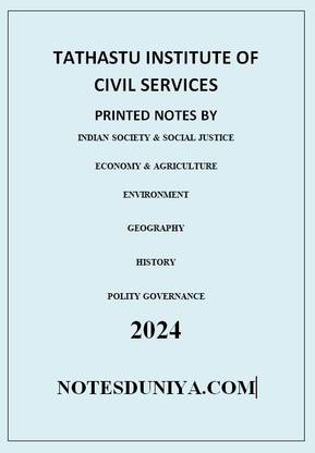 TATHASTU INSTITUTE OF CIVIL SERVICES GS COMBO SET PRINTED NOTES ENGLISH MEDIUM 2024 - With Spiral