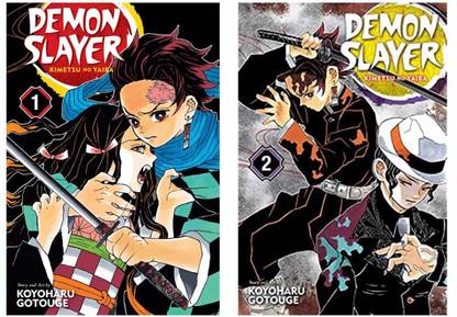 Kunex Demon Slayer Vol 1: Comic + DEMON SLAYER: KIMETSU NO YAIBA, VOL. 2 . BOOKS SET
