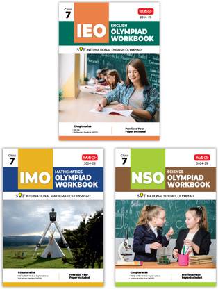 MTG NSO-IMO-IEO (Science, Mathematics & English) Olympiad Workbook Combo Class-7 (Set Of 3 Books) | MCQs, Previous Years Solved Paper & Achievers Section - SOF Olympiad Preparation Books For 2024-25 Exam