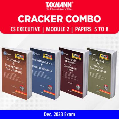 Taxmann's CRACKER COMBO | CS Executive | December 2023 Exams – Module 2 | Papers 5 To 8 | CRACKER Series | CMA, SLCM, EBCL And FM & SM | June 2023 Edition | Set Of 4 Books