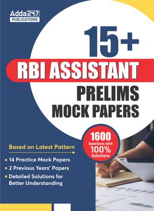 15+ RBI Assistant Prelims Mock Test Papers Book 1600 Questions(English Printed Edition) By Adda247
