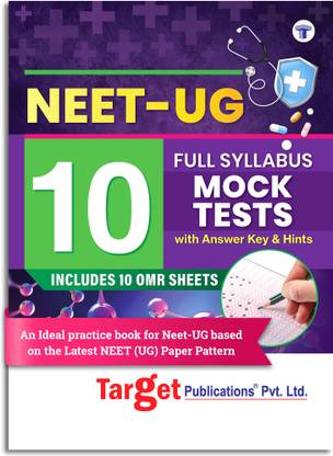 10 NEET UG Mock Test Book 2025 - Full Syllabus With Answer Key & Hints | OMR Sheet For Practice | Based On Latest Paper Pattern