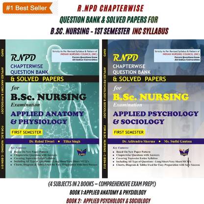 BestSellio Books- RNPD Chapterwise 
Question Bank & Solved Papers For
 B.Sc. Nursing – 1st Semester INC Syllabus