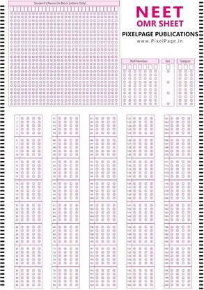 PIXELPAGE OMR Practice Sheet For The NEET/ Competitive Exams Prep: 200 MCQ With Pack Of 100 Sheets | Single - Sided Print | A4 Size