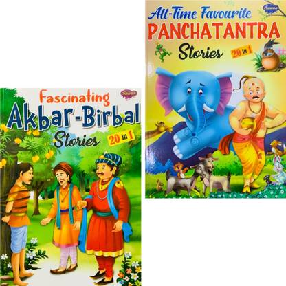 Fascinating Akbar Birbal Stories And All Time Favourite Panchtantra Story Book (20 Stories In 1 Book) Set Of 2 Books