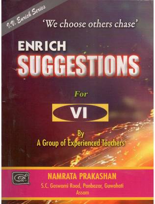 JV Enrich Suggestions For Class 6 [VI] Under Assam Jatiya Bidyalay Which Includes Mathematics, Science, English, Social Science, Hindi, And Apon Deshar Katha, Also Includes Textual Questions And Answers And Additional Questions And Answers