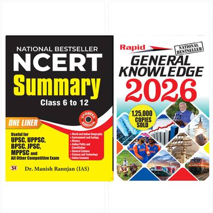 Ncert Summary (Class Vi-XII) - One Linear For UPSC/IAS Preparation, State Civil Services, Competitive Examinations (English, Paperback, Unknown)+ Rapid General Knowledge 2024 (English)
