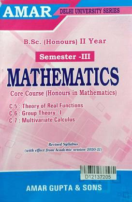 Amar Delhi University BSC Hons 2nd Year Mathematics Semester 3 (Theory Of Real Functions & Grup Theory1 & Multivariate Calculus) Applicable SOL & Regular & NCWEB Previous Years Papers CBCS