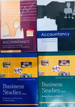 Ncert Class 12th Accountancy - Not For Profit Organisation And Partnership Accounts + Company Accounts And Analysis Of Financial Statements + Business Studies Part 1 And 2 For Class 12
