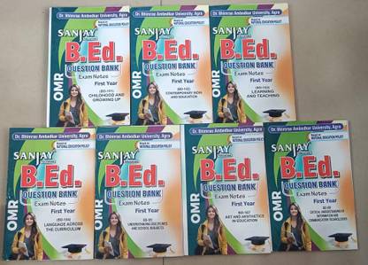 Agra University Sanjay B.ed 1st Year Question Bank ( English ) Exam Notes For 2024 Examinations OMR (7 Books Set)