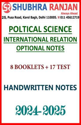 SHUBHRA RANJAN PSIR Optional Handwritten Notes 8 Booklets+17 Test 2024-25