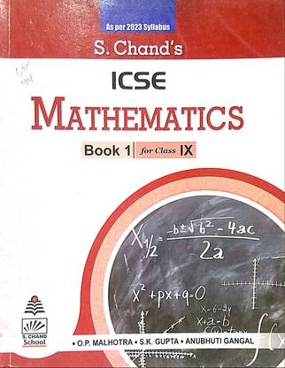 S. Chand's ICSE MATHEMATICS Book-1 Class-IX (Old Book)