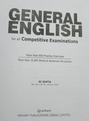 Arihant Publishers: General English For All Competitive Examination ( English Paperback Gupta S.C )