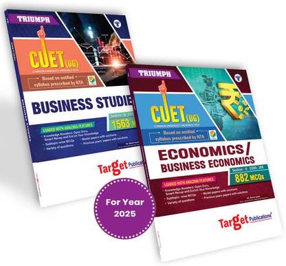 CUET UG 2025 Books | CUET Business Studies And Economic Notes For Commerce | 2000+ MCQs | Includes Subtopics Wise MCQs, Model Papers And Previous Years Papers With Solutions | Based On Syllabus Prescribed By NTA | Pack Of 2